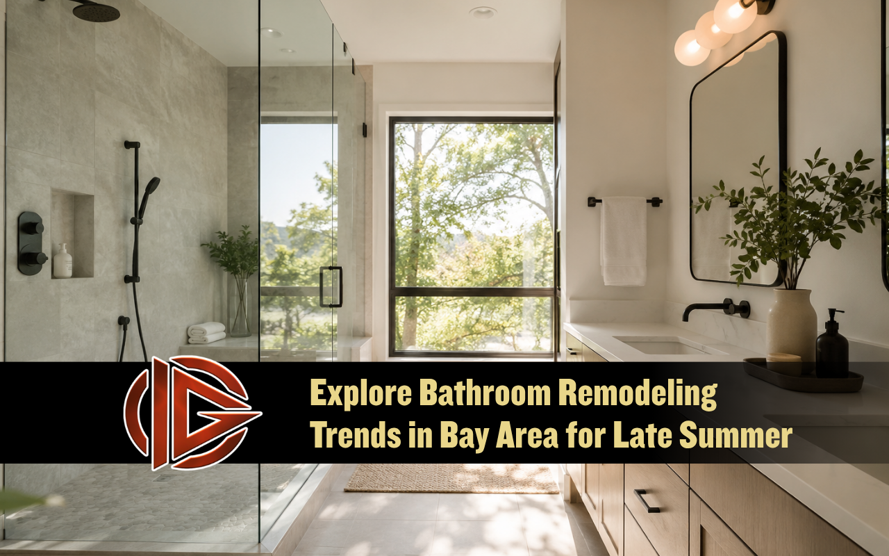 Bathroom remodeling trends in Bay Area for late summer with a modern walk-in shower