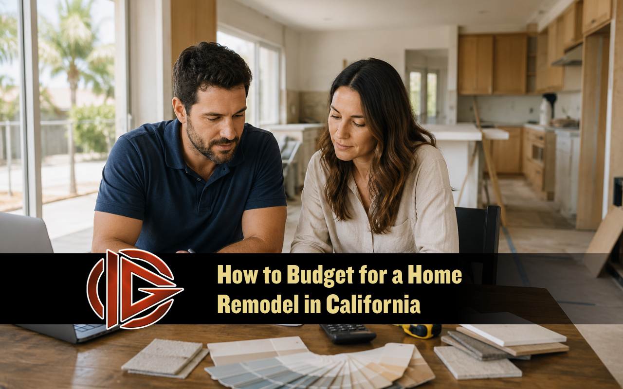 Homeowners reviewing how to budget for a home remodel in California