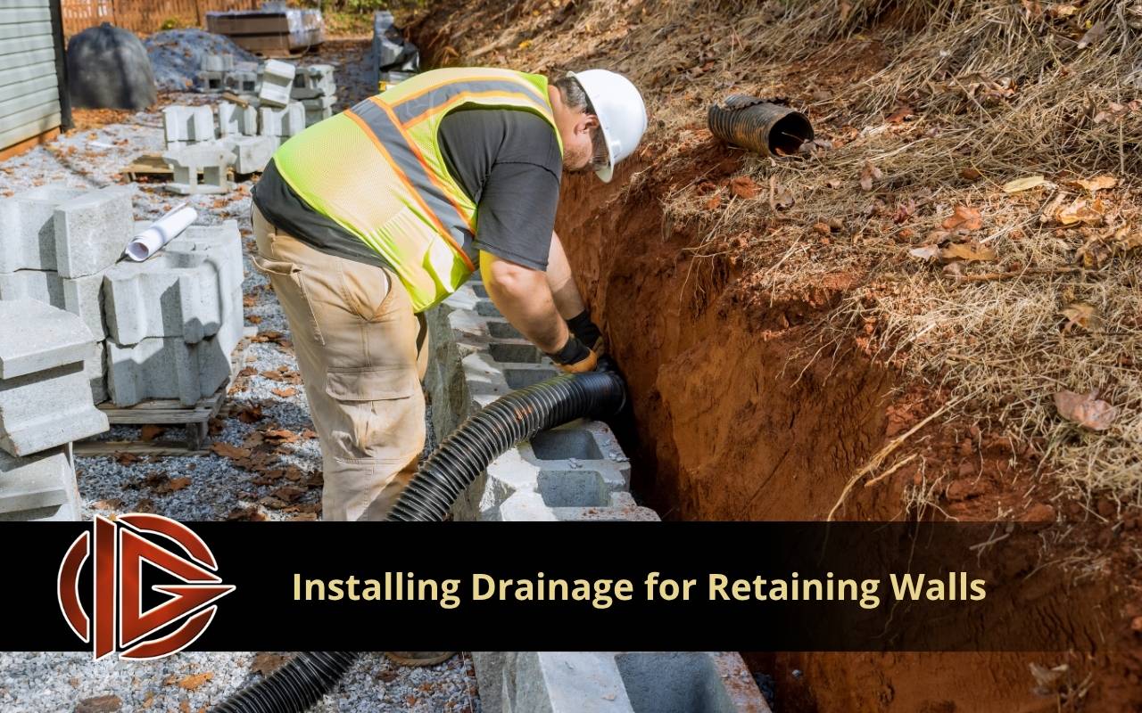How to install retaining wall drainage with a 1% base slope