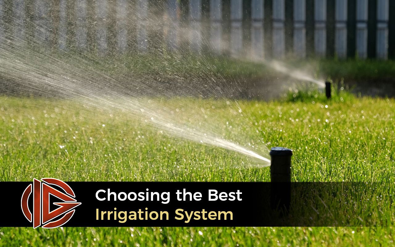 Best irrigation systems for plants and grass in a garden setting.