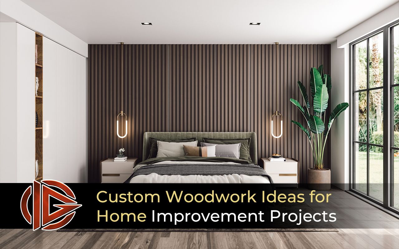 DIY wood accent wall behind bed in modern bedroom