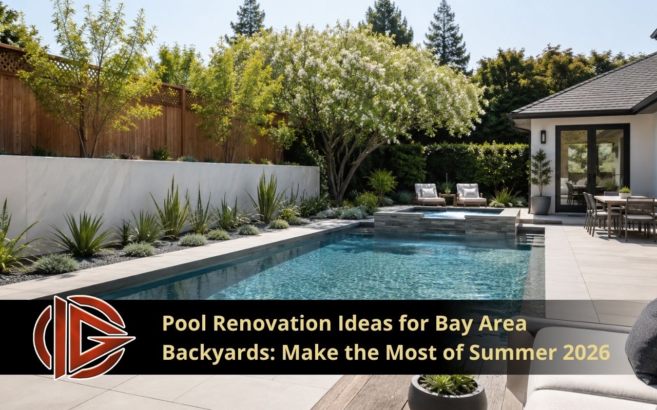 Updated Bay Area backyard pool with modern renovation ideas for summer