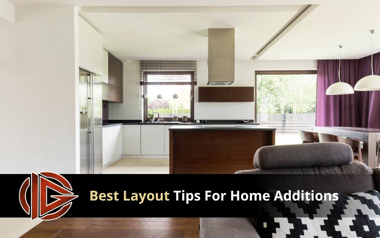 Multifunctional furniture in a home addition maximizing space and storage.