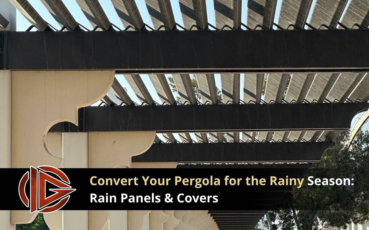 Pergola rain panels Bay Area installation for outdoor living