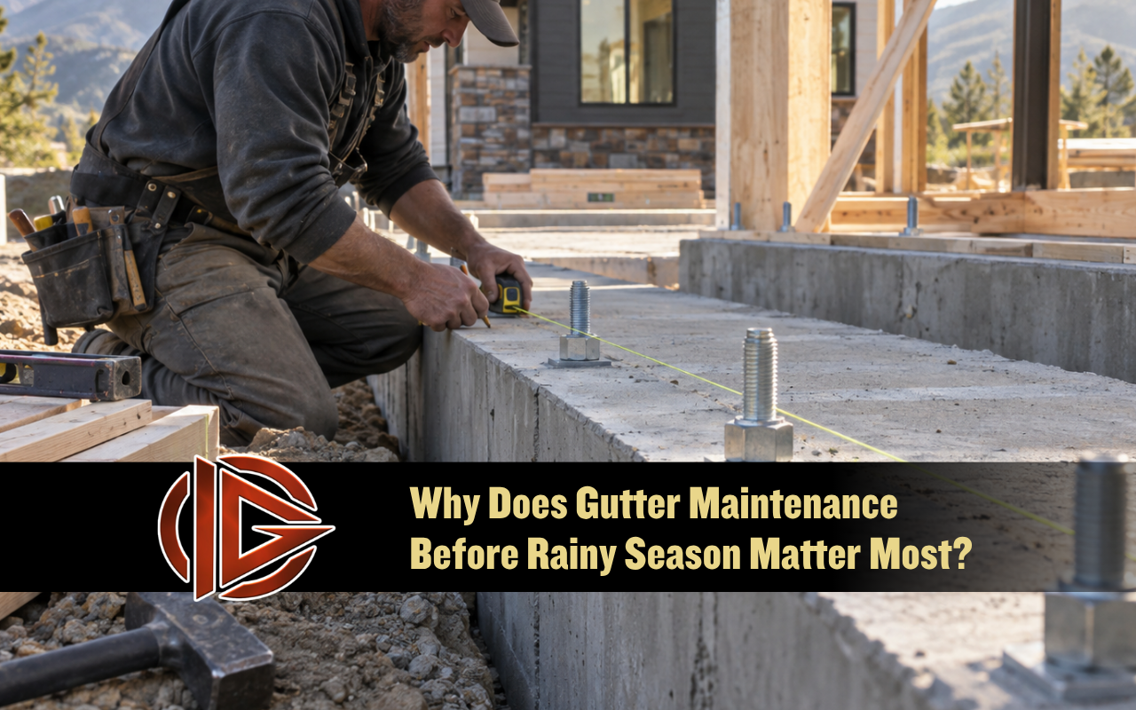 Gutter maintenance before rainy season with debris removed before heavy rain