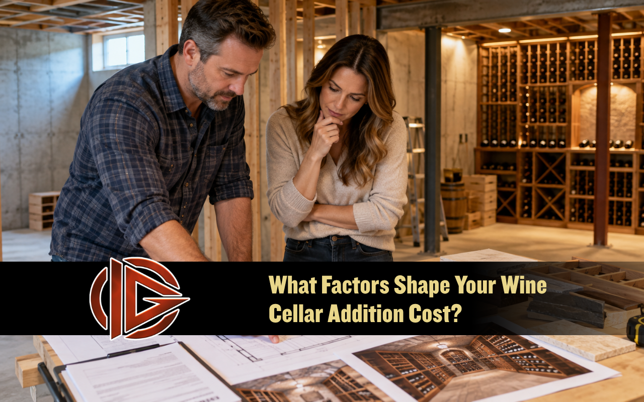 Wine cellar addition cost planning for a basement storage room